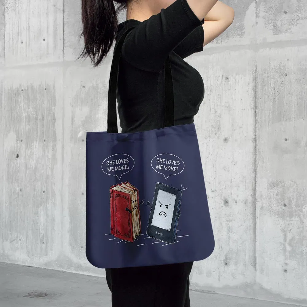 Paper Books E-Books She Loves Me More Tote Bag TBF2006